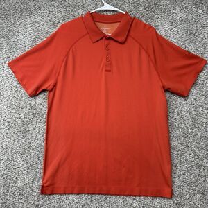 Fabletics Polo Shirt Men's Size Large Orange Performance Stretch Golf Wicking